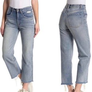 Allsaints All Saints Cropped High Waist Wide Leg Mazzy Jeans Light Wash Size 25
